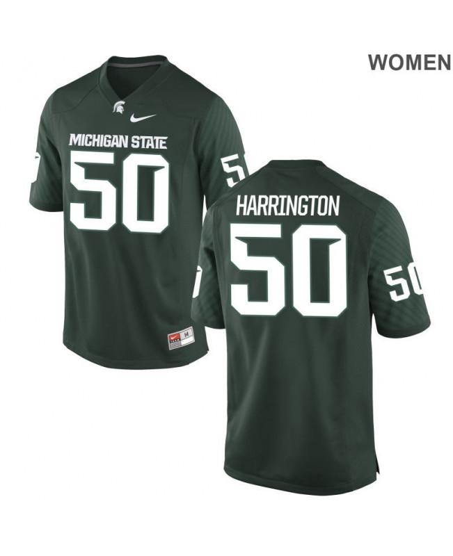 Women's Michigan State Spartans #50 Sean Harrington NCAA Nike Authentic Green College Stitched Football Jersey MU41K71YG